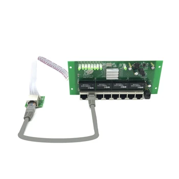 OEM PBC 8 portový Ethernet Switch 8 Port splnené 8 pin spôsob, ako hlavičky 10/100/1000 m hub 8way moc pin Pcb dosky OEM schroef gat