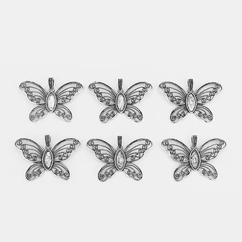 3ks Veľké Prívesok Motýľ Oválne 22*10 mm Vaničky Portrét Cabochon Nastavenie Šperky DIY Hľadanie