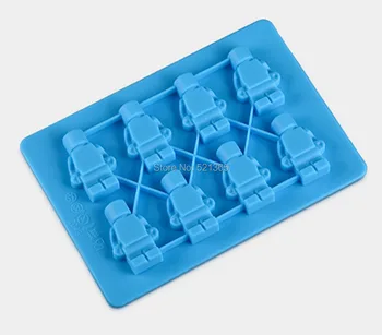 5 ks/veľa Silikónové Lego Robota na Ľadové Kocky Ľadu, Zásobník na Čokoládu Formy Želé Puding Formy Candy Tortu Tortu Formy na Pečenie Nástroje