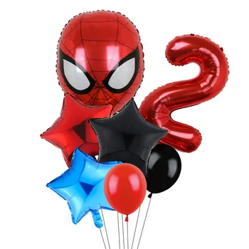 7Pcs Marvel Spiderman Kapitán Amerika Balóny 32 palcov Počet Narodeniny Nafukovacie Fóliové Balóniky Deti Narodeniny Dieťa Sprcha Dekor