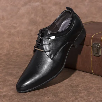 Retro Vintage Vysoko Kvalitné Pánske Nepremokavé Šaty Topánky S Nízkym Top Čipky Pevné Mens Formálne Topánky Ploché Oxfords