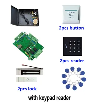 RFID 32-bitový prístup ovládanie auta,TCP dve dvierka control+powercase+180kg magnetický zámok +ID reader+tlačidlo+10 ID tag,sn:kit-T203