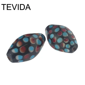 TEVIDA R50 2ks Afrikanischen Stil Glas Oválne Guľôčky DIY pre Výrobu Náhrdelník s Príveskom, Šperky Hľadanie Ručne Vyrobené