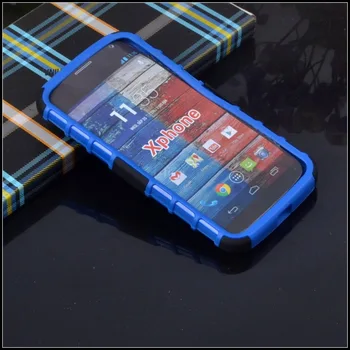Pre Motorola Moto X Telefón XT1055 XT1058 XT1060 Anti-Shock Proof Brnenie silikónové+pc phone tašky puzdro +stojan funkcia+1x film