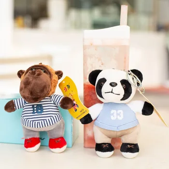 Nový realistický roztomilý fevarite pohode Panda Škrečkov Medveď Tvorivé bábika plyšové hračky 13 cm mäkké prívesok Keychain dekorácie deti darček