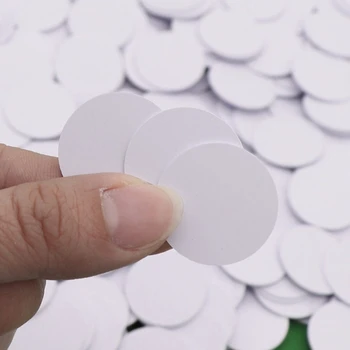 10pcs 25 mm Vodotesné Mince Tvar Karty môžete zapisovať opakovane Prázdne Biele NFC 215 Karty Pre Vonkajšie Smart Reklama, Aplikácie
