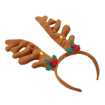 2020 Vianoce Deti Elk Vlasy Hoop Deti Vianočné Vlasy Kapely Hlavový Most Príslušenstvo Parohy S Zvony Roztomilý