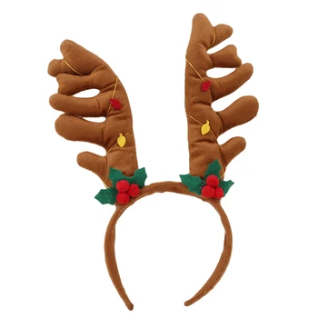 2020 Vianoce Deti Elk Vlasy Hoop Deti Vianočné Vlasy Kapely Hlavový Most Príslušenstvo Parohy S Zvony Roztomilý