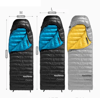 Naturehike zimné nové Kapucňou obálky 750FP hus nadol spacie vaky pre dospelých outdoor camping