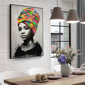 Abstrakt Africkej Ženy Plátne, Obrazy na Stenu, Umenie Plagáty a Vytlačí Stene Visia Obrázky na Steny v Obývacej Izbe Dekorácie