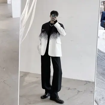 Neploha Mužov Bežné kórejský Streetwear Vyhovovali Kabát 2020 Zimné Nové Nadrozmerná Muž Tlač Bežné Harajuku Vyhovovali Oblečenie Bundy