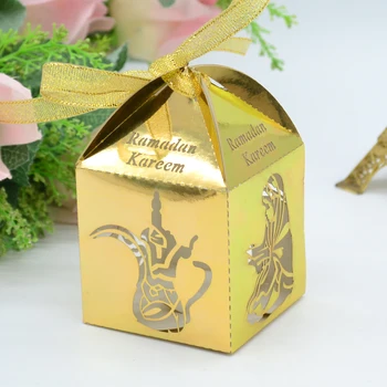 Veľkoobchod 2019 nový produkt eid mubarak dekor laserom rezané mušelínu modlitba ramadánu kareem prospech sladké box