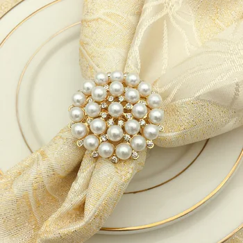 10pcs Banquet nastavenie stôl dekorácie obrúsok krúžok hotel dodávky zlata/ duté diamond obrúsok pracky prsteň