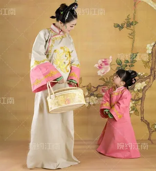 Que Yu Xuan Qing Dynastie Matka-Dcéra Kostým Sady Rodič-dieťa Oblečenie Set