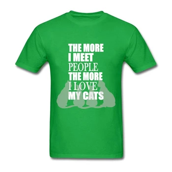 Retro Štýl, Tým Viac Milujem Svoje Mačky T Shirt Mužov Dospelých Bavlnené Tričko Krátky Rukáv T Shirt Plus Veľkosť Pohode Tees