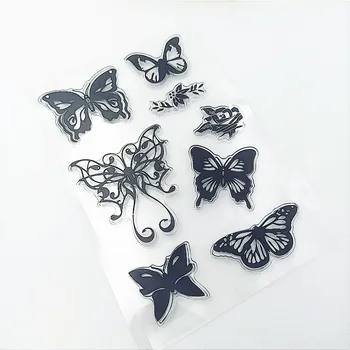 11*16 cm motýľ Transparentné, Jasné Známky / Silikónové Tesnenia Navi Pečiatky pre DIY scrapbooking fotoalbum/Kartu, Takže