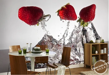 Najnovšie 3D maľby, voda skok jahoda reštaurácia de parede Abstraktných, obývacia izba gauč TV stenu spálne papier
