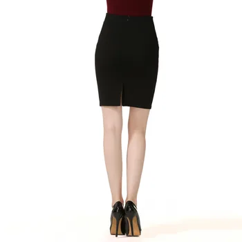 Vysoko Elastické, Nylon, Bavlna Žena Jeseň Profesionálne Sukne Package Hip Split Po Vysoký Pás Módne Čierne Mini Sukne