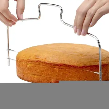 Pečenie Nástroje Pre Koláče Z Nehrdzavejúcej Ocele Nastaviteľné 2-Wire Dual-Vrstvy Tortu Rozbrusovacia Píla Slicer Cake Zdobenie Nástroj, Kuchynské Príslušenstvo