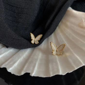Bielou Shell Perlou Motýľ Náušnice 2020 Nový Kórejský Sladké Farebné Motýle Simulácia Krídlo Stud Náušnice Strany Šperky Darček