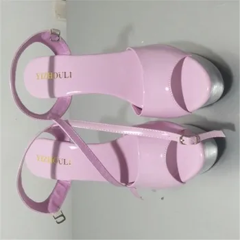 Nový 2018 Funkcie, vysoká 15 cm vysokým podpätkom sandále, sexy nepremokavé vysoká s prackami Viac farieb voliteľné