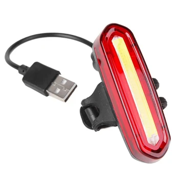 Požičovňa KLASU Dobíjacie USB LED zadné Svetlo 120 Lúmenov Nepremokavé Cyklistické Chvost Svetla Červenej a Modrej Prášok Stmievanie