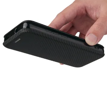 Pre Cubot Poznámka 7 Luxusné Flip Uhlíkových Vlákien Kože Peňaženky Magnetické Adsorpcie Shockproof Prípade Cubot Note7 Telefón Tašky
