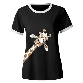 Nové Letné žirafa tlač, t košele pre ženy cartoon bežné tričko lady krátky rukáv topy tees tričko ženské oblečenie femme 2020