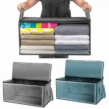 Hot predaj Non-tkané Úložný Box Deka Skladacia Skladovanie Taška Šatníku Oblečenie Úložný Box protiprachová A Vlhkosti-dôkaz