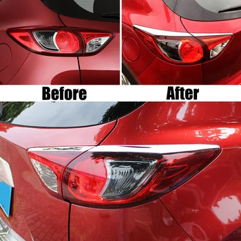 Pre Mazda Cx5 2012 2013 Chrome Zadné zadné Svetlo zadné svetlo Lampy Kryt Výbava Veko Viečka Obočie Liatie Obloha