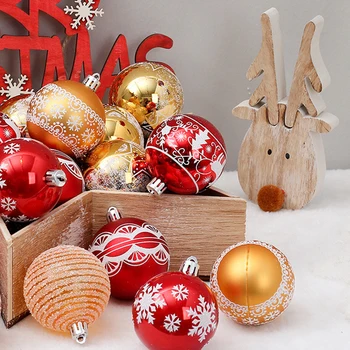 6typ Tvorivé Vianočné Výzdoba Loptu Nastaviť Nerozbitné Transparentné Baubles Vianočný Stromček, Závesné Dekorácie Prívesok Domov Ornament