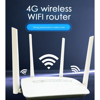 4G Bezdrôtový Smerovač 2 Karty s 150 mb / s, Štyrmi Anténa, Router, Ľahko sa prenáša Dobrý Signál pre Domácu Kanceláriu Škole EÚ Plug