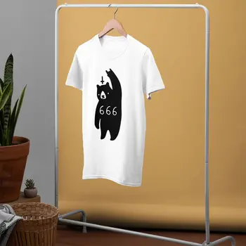 Medveď Tričko Black Bear Kovových T-Shirt 100 Bavlna Muž Tee Tričko Pláži 3xl Krátke Rukávy Grafické Vtipné Tričko