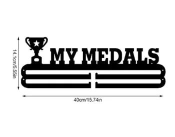 Jedinečné Kovové Wall Mount Športová Medaila Vešiak a ozdobná šnúrka na uniforme Pásky Displej Držiak na Stojan s Jednoduché Závesné Háky Medailles Opslag