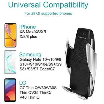 Inteligentný Infračervené Qi Bezdrôtová Nabíjačka Pre iPhone 12 11 Pro Samsung S20 Auto Držiaka Telefónu Air Vent Mount Mobilný Telefón Stojan