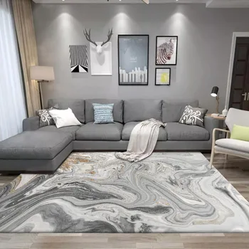 Móda moderné Nordic Abstraktné mora pozlátené šedá kuchyňa, obývacia izba, spálňa, nočné koberce, rohože prispôsobenie