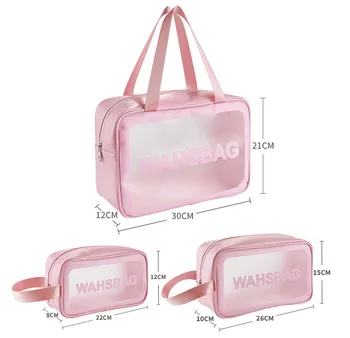Cestovné Transparentné Kozmetická Taška z PVC Ženy Zips Jasný make-up Tašky Krásy Prípade tvoria Organizátor Skladovanie Vaňa Toaletná Wash Bag