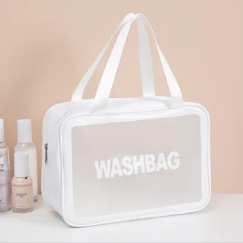 Cestovné Transparentné Kozmetická Taška z PVC Ženy Zips Jasný make-up Tašky Krásy Prípade tvoria Organizátor Skladovanie Vaňa Toaletná Wash Bag