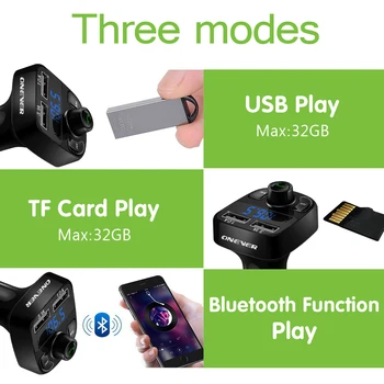 4.1 Duálny USB Nabíjačka do Auta 3.1 a 1A Port USB Nabíjačka Telefónu S FM Vysielač Bluetooth, MP3 Prehrávač Funkcia pre iphone 7 8 X