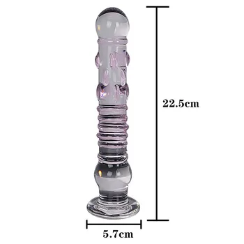 Umelý Penis Realistického Dilda Pyrex Glass Crystal Dildo S Mieste Korálky Falošné Penis Análny Zadok Plug Gay Masturbácia, Sexuálne Hračky