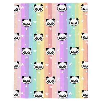 Zviera Panda Hviezda Rainbow Pruhy Hodiť Deka Prenosné Mäkké Deky na Gauč Mikrovlákna Flanelové Prikrývky na Postele
