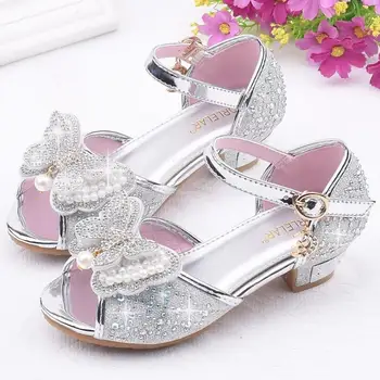 2020 nový detí dievčatá krištáľový lesk pearl topánky dievčatá princezná topánky tanečné topánky sandále 26-37