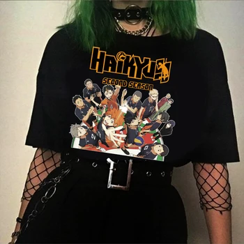 2021 Japonské Anime Haikyuu Karasuno T Shirt Mužov Harajuku Letné Topy Letieť Vysoko, Grafické Tees Kawaii Unisex Cartoon Tričko Topy