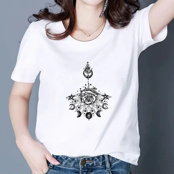 Nové tričko Ženy Punk Hip Hop Top Vzory Tetovanie Ropa Mujer Plus Veľkosť Elegantné Bežné T-shirt Harajuku Lacné Módne Tričko