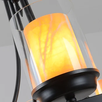 3/6/8 Svetlo American black luster lampa obývacia izba luster sklenené tienidlo LED stropné osvetlenie