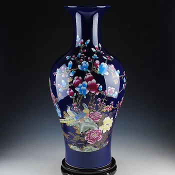 Jingdezhen keramické modrá bažant váza moderný Čínsky francúzsky módny výzdoba miestnosti dekorácie