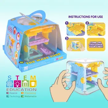 1Set Mini 3D Magic Maze Kocka Labyrint Rolling Loptu Puzzle Hra, Hračky pre Deti, Deti Inteligentné Hračky, Darčeky R9JD