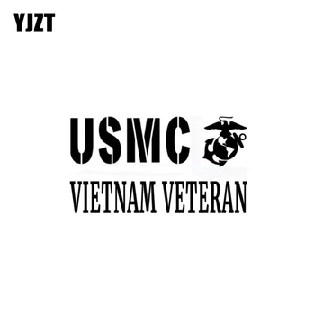 YJZT 15.2 CM*8.2 CM USMC VIETNAM VETERÁN Vinyl Kotúča, Auto Nálepky, Marine Corps Semper Fi Black/Silver C3-0072