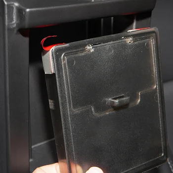 LEEPEE Skryté Transparentné Úložný Box pre Tesla model 3 Auto Styling Organizátor Auto Opierkou obal Úložný Box