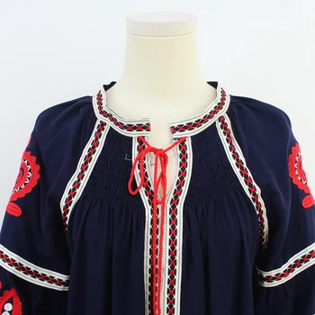 Vestidos Vintage Boho Chic hodváb, bavlna Kvetinové výšivky pláži České midi Dámy strapec Letné šaty